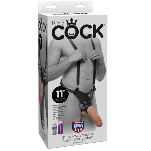 Strapon per Uomo King Cock con bretelle 28 cm color carne 3