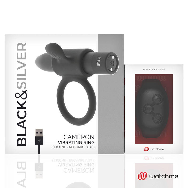Anello Fallico Cockring con Controllo Remoto da Smartwatch – Black Silver Cameron