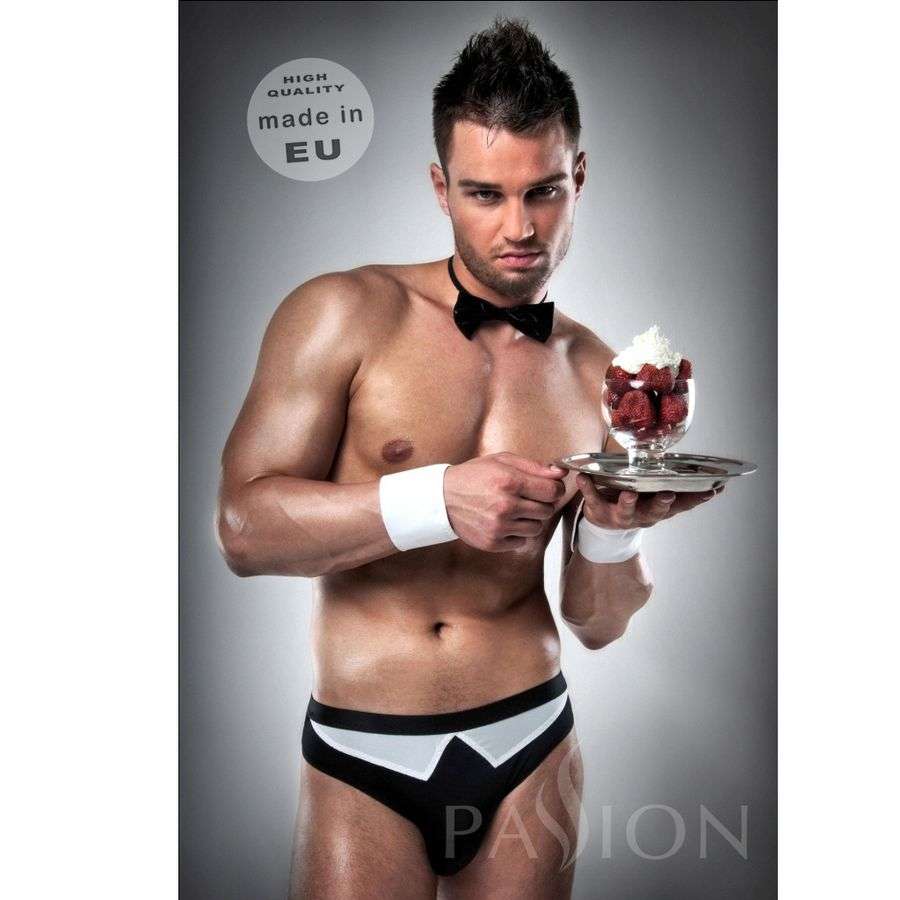 Cameriere Sexy per Uomo Nero e Bianco Passion Men Taglia S/ M