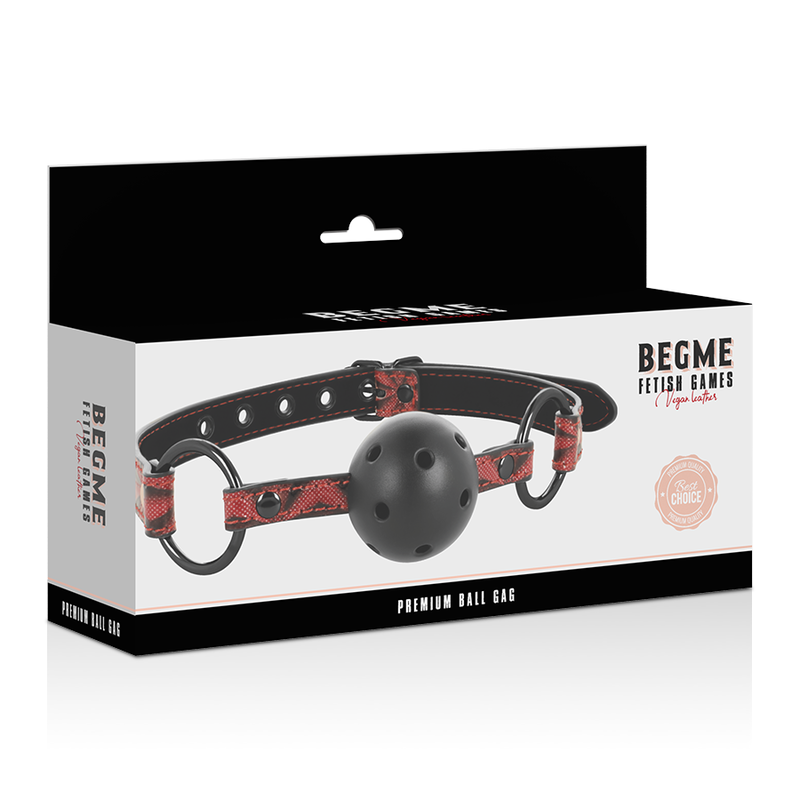 Ball Gag Begme Red Edition Vegan in Pelle Jaw