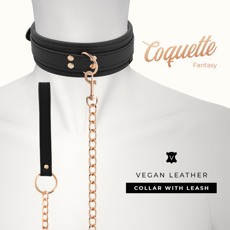 Collare Bondage Coquette Fantasy Vegan Leather Collar