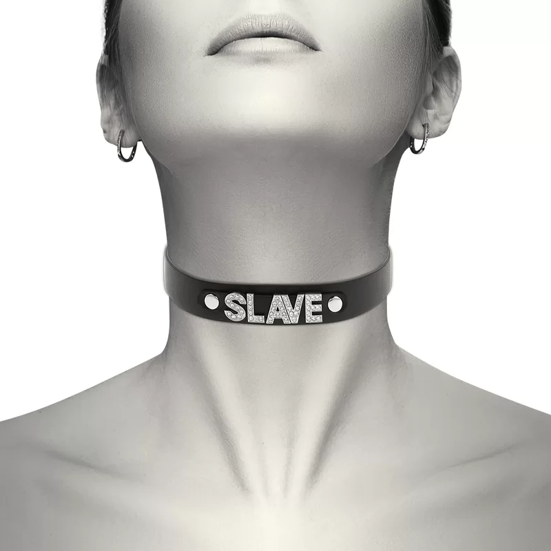 Collana Fetish Coquette Hand Crafted Choker Vegan Leather Slave