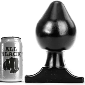 Cuneo Anale All Black Morbido e Flessibile nero 19 cm