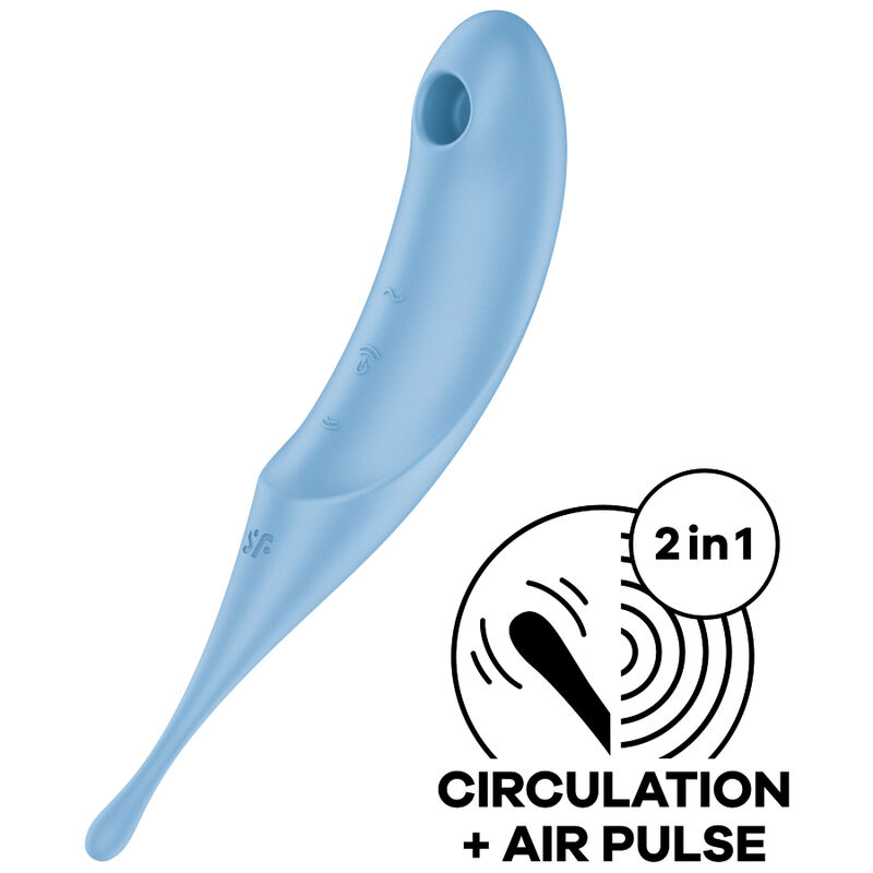 Stimolatore Vaginale Vibrante Satisfyer Twiling Pro Air Pulse Blu