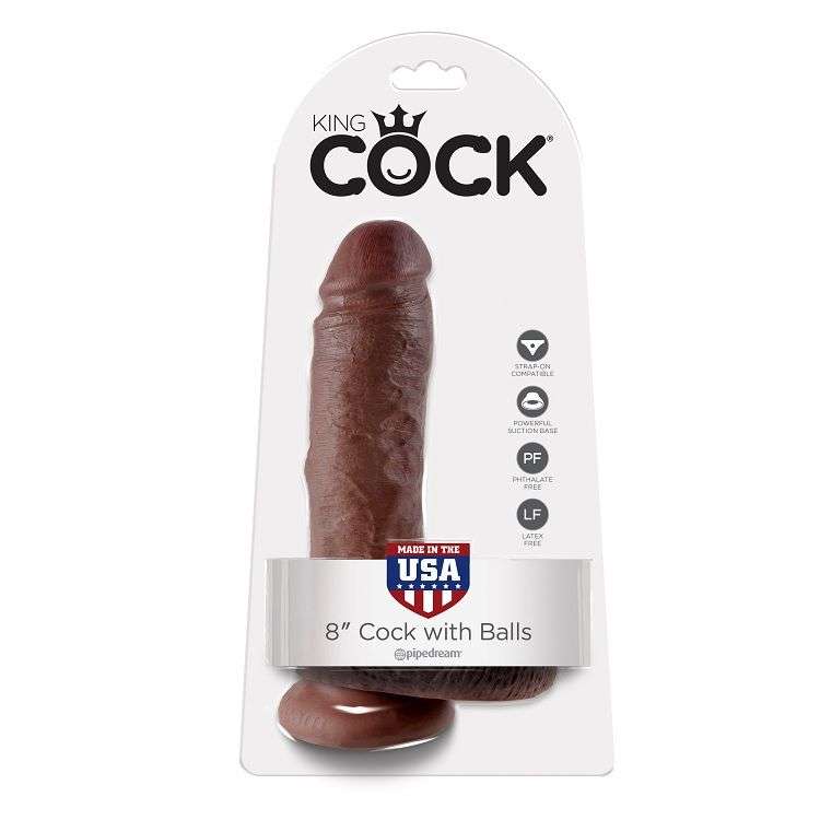 King Cock 8″ Pene Realistico Marrone 20 cm