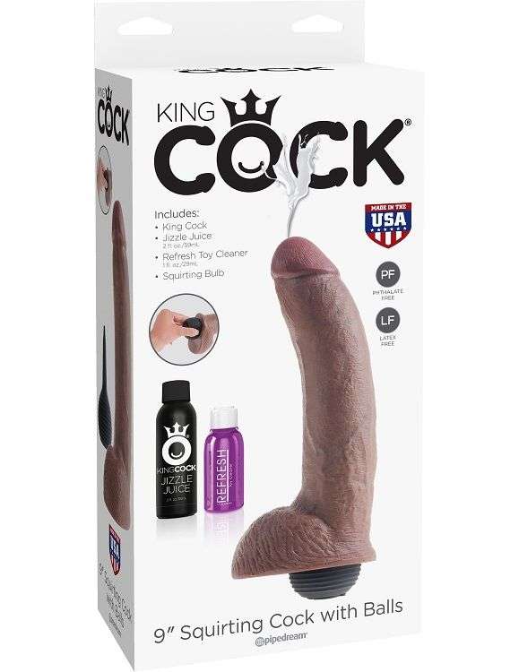 Fallo Realistico Eiaculante King Cock Marrone 23 cm