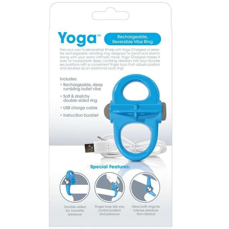 Anello Fallico Vibrante Yoga Blu Screaming o Ricaricabile 3