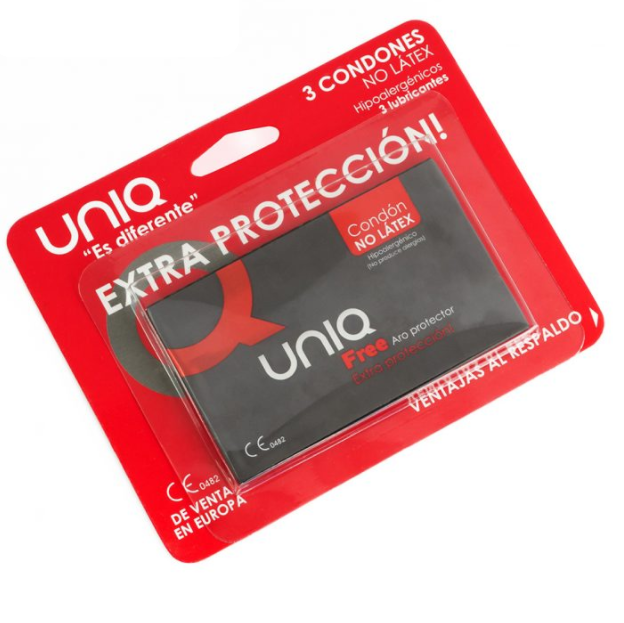 Preservativi Lattice Uniq Free con Anello 3 pezzi