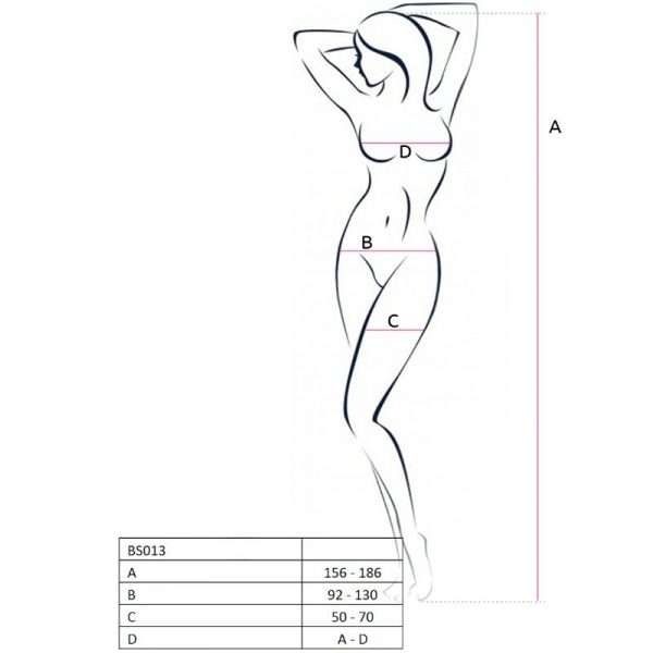 Bodystocking Passion Woman BS013 Stile Reggicalze Bianco Taglia Unica