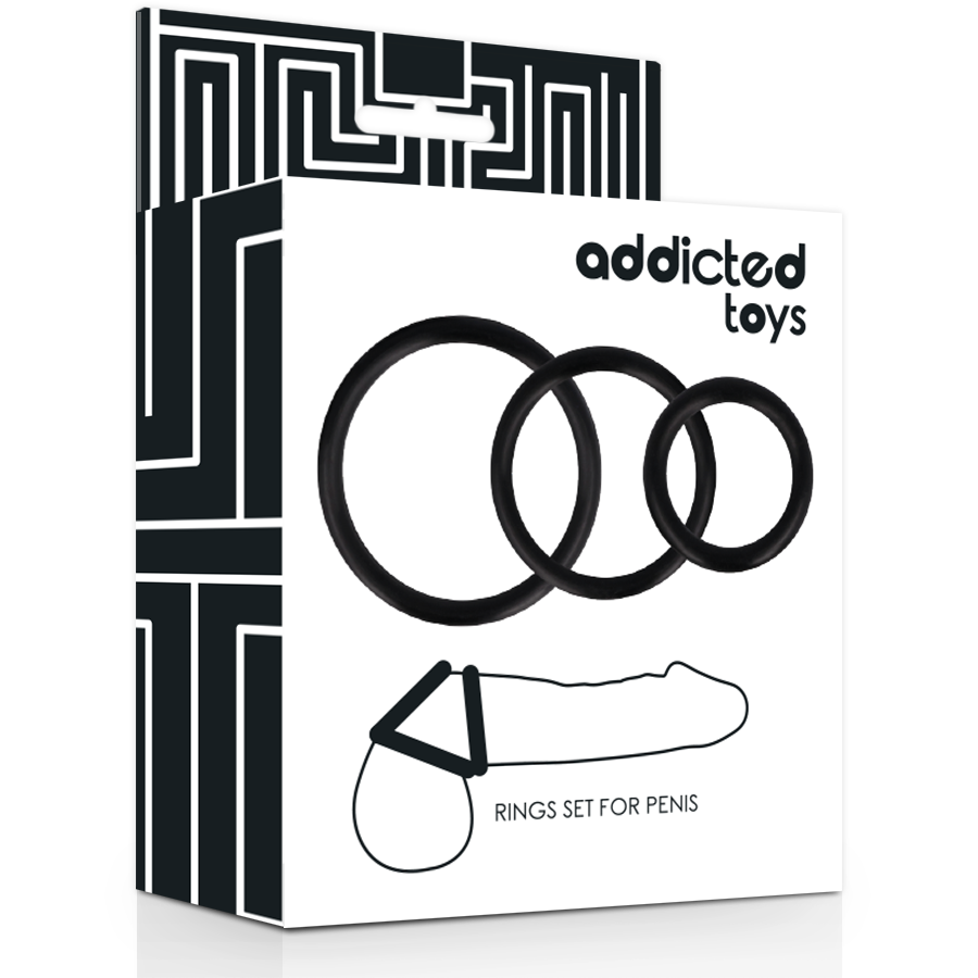 Anelli Fallici Set da 3 pezzi nero – Addicted Toys
