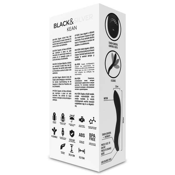 Vibratore Black Silver Kean Touch Control nero