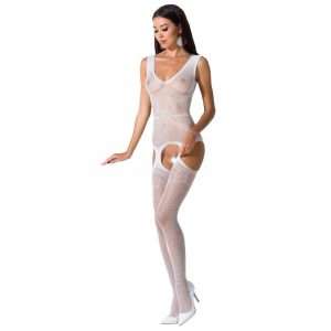 Bodystocking Passion Woman BS062 Velato Bianco Taglia Unica