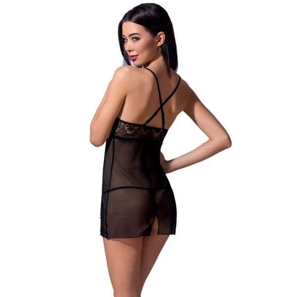 Babydoll Sexy Passion Woman Quentrise Chemise nero velato 2