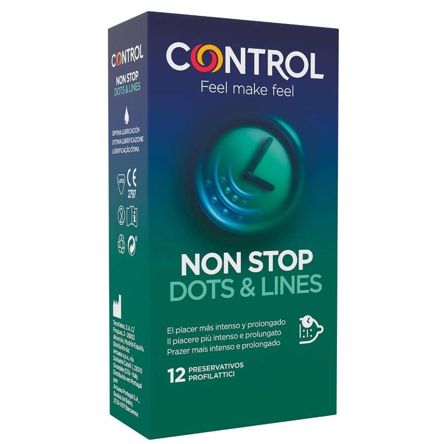 Profilattici Ritardanti Control Non Stop Dots e Lines 12 pezzi