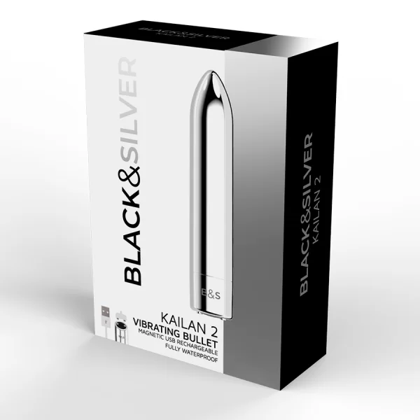 Mini Vibratore Blacksilver Bullet Kailan 2 Silver 7 cm 3