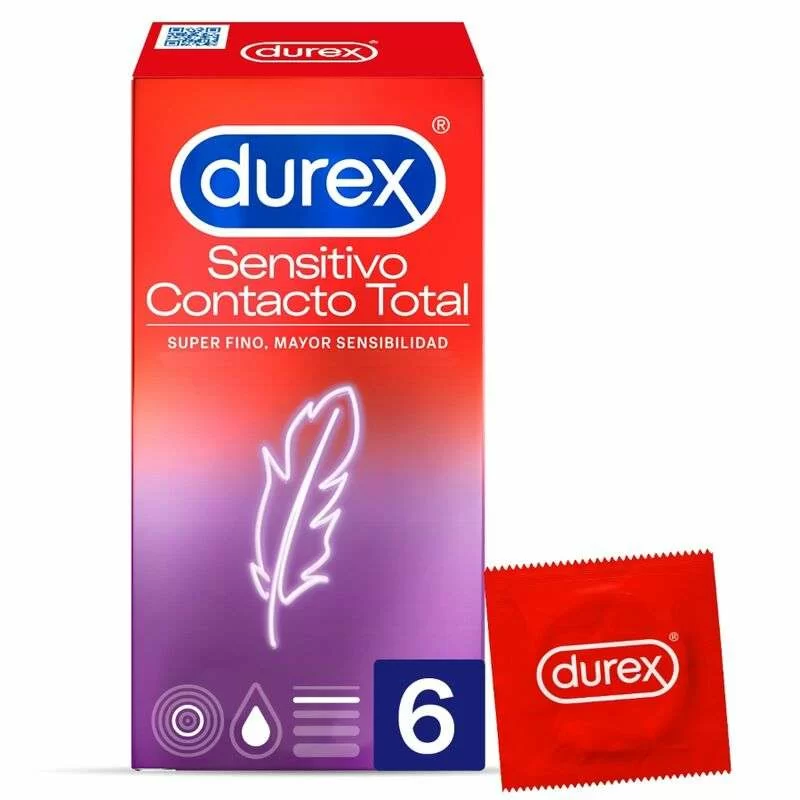 Preservativi Ultrasottili Durex Sensitive Total Contact 6 pezzi