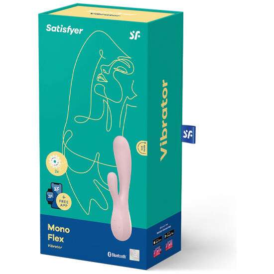 Vibratore con Stimolatore Clitoride Satisfyer Mono Flex Rosa con App