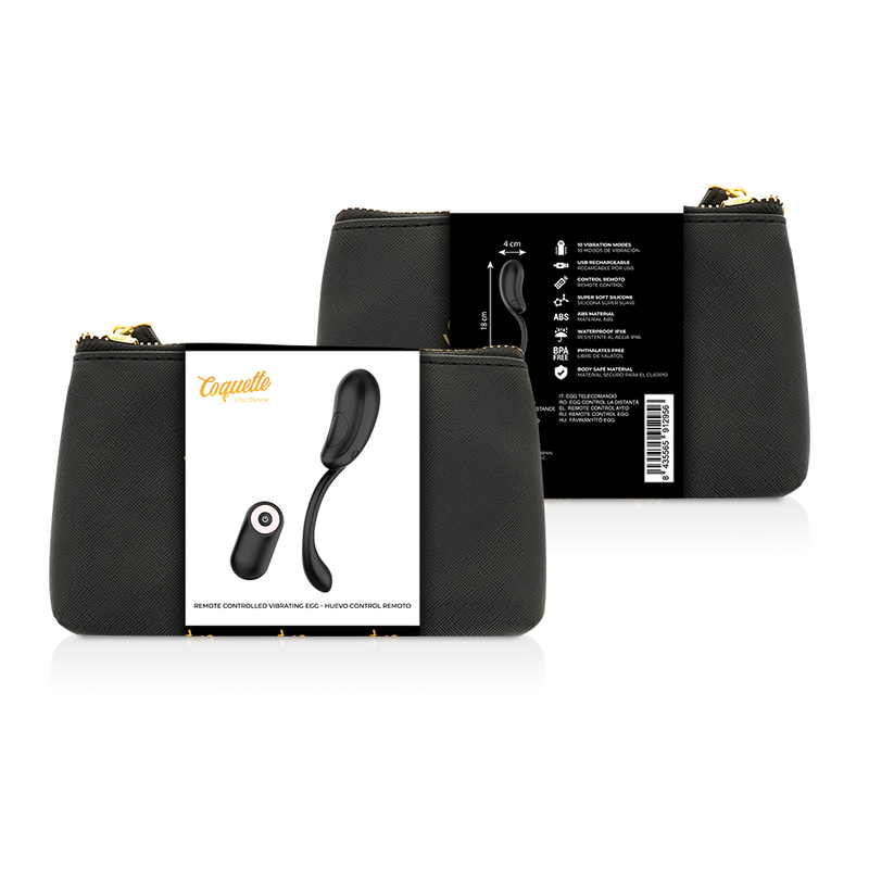 Uovo Vibrante Coquette con Telecomando Ricaricabile nero/oro