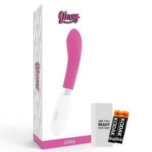 Vibratore Punto G Glossy John Rosa e Bianco