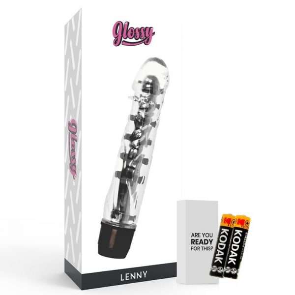 Vibratore in Jelly Glossy Lenny colore Nero 14 cm