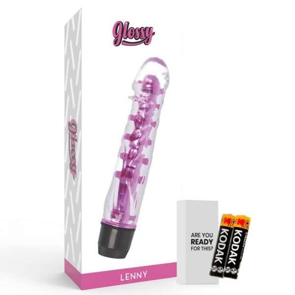 Vibratore in Jelly Glossy Lenny colore Rosa 14 cm