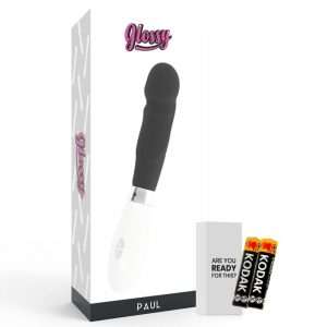 Vibratore con Punta Pronunciata Glossy Paul Nero e Bianco 12 cm