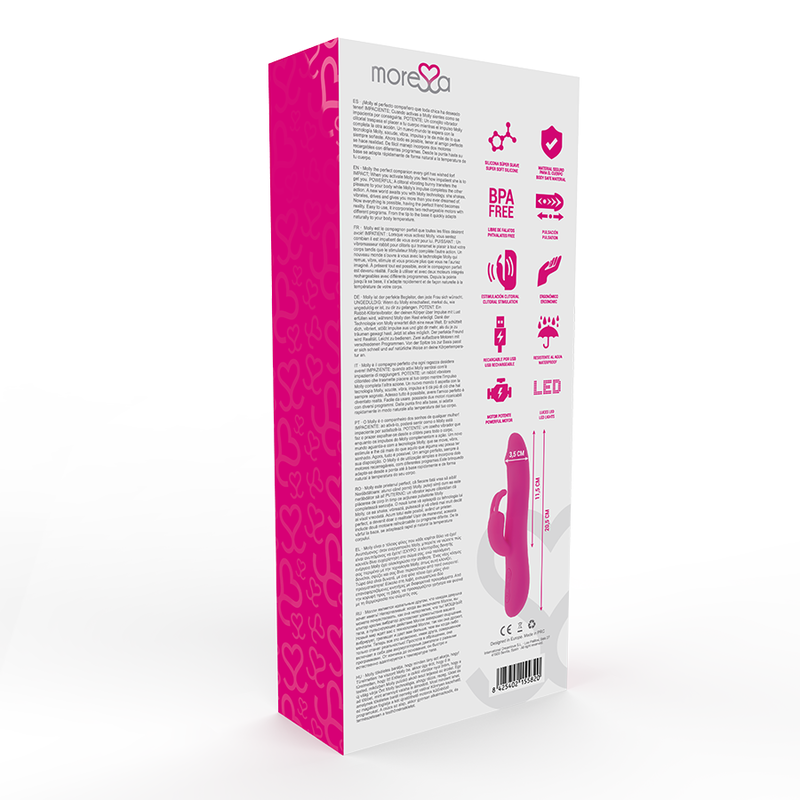Vibratore con Telecomando Moressa Molly Premium Silicone rosa 4